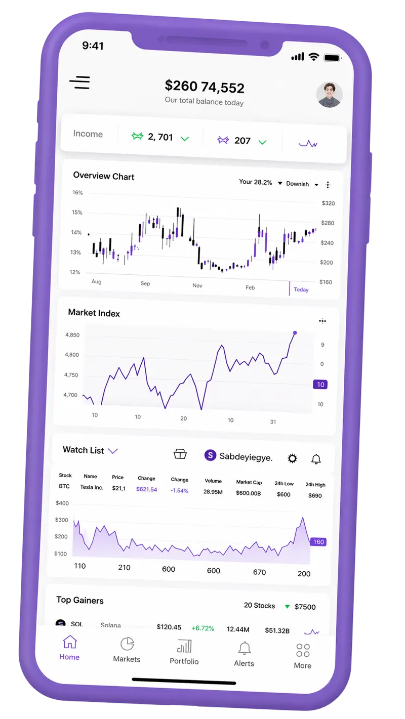 Nimbus Rendics trading platform on mobile